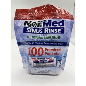 NEILMED Sinus Rinse Relief-Nasal Congestion-100 Premixed Packets- All Natural